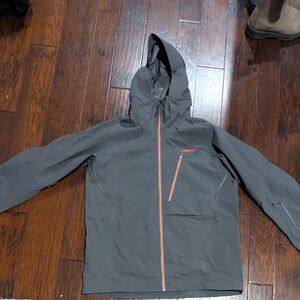 Men's Gray Patagonia Jacket with Orange Accents